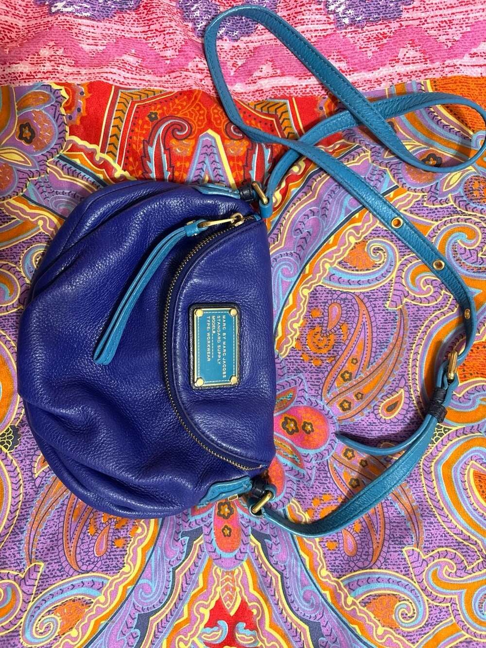 Marc by Marc Jacobs Classic Q Natasha Leather Crossbody Bag in Cobalt Blue